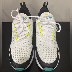 Nike Kids Sneakers White Black with Yellow Accents